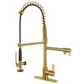 Gourmetier LS8503CTL Continental Single-Handle Pre-Rinse Kitchen Faucet, Brass LS8503CTL